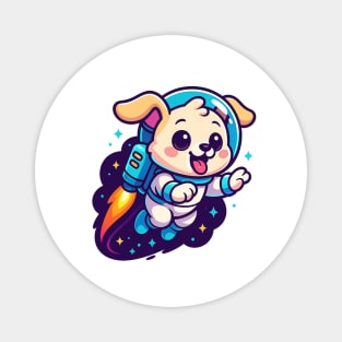 Kawaii Space Dog with Jetpack • Whimsical Astronaut Puppy Design Magnet